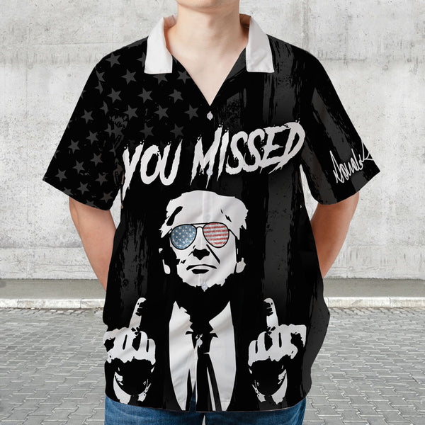 You Missed Hawaiian Shirt Trump Fight Shirt Trump Supporters Hawaiian Unisex 3D Shirt C1250 - GOP - Image 3